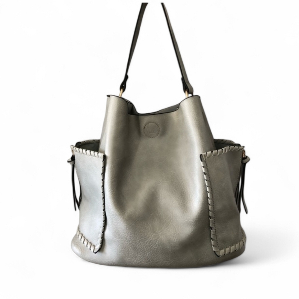 Gray Slouch Hobo Bag